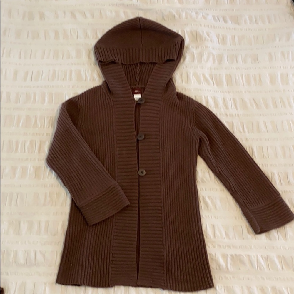 Tea Collection hooded Kimono sweater robe, size 5.